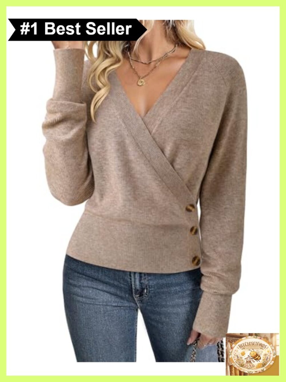 Womens V-Neck Pullover Sweater Long Sleeve Knit Business Casual Top